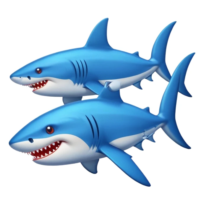 Tiburón con gatos azules sticker