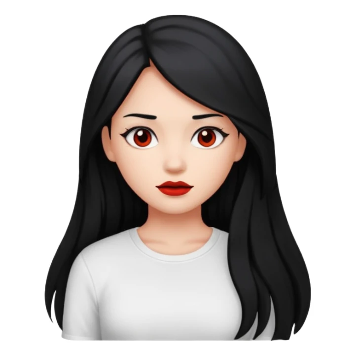 red face long hair devil girl with shirt sticker