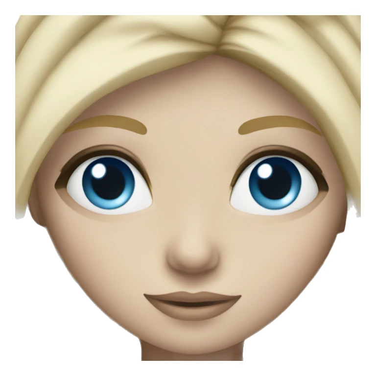 blonde girl with darker roots with blue eyes white sticker