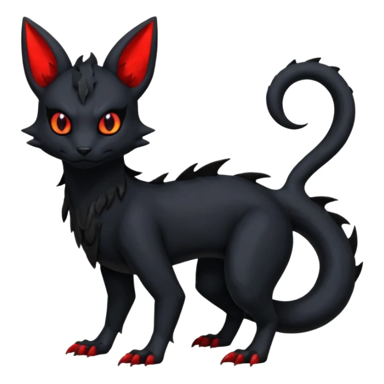  Spooky Gothic Salandit-Umbreon-Litten-Noibat-Fakémon-hybrid-creature (full body)  sticker
