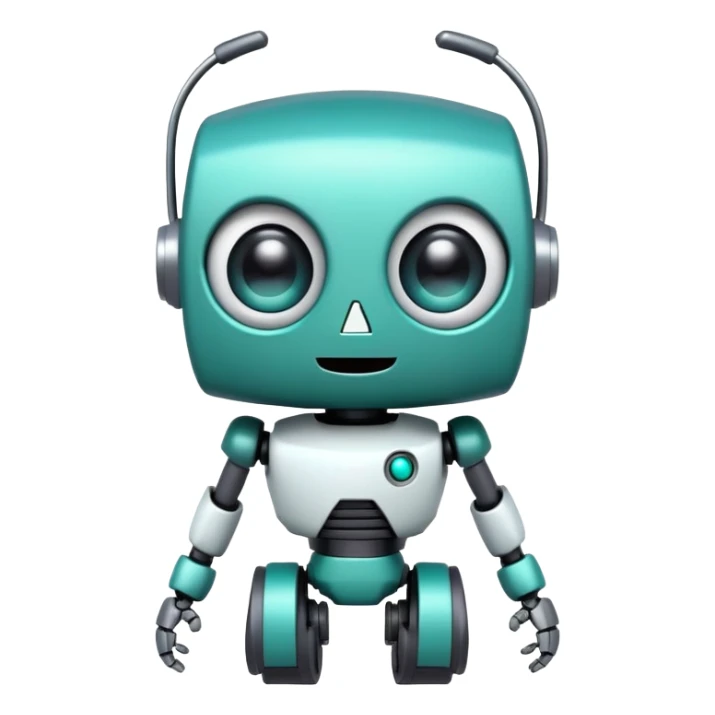 cute GIR robot from Invader Zim with big eyes, teal color, happy expression sticker