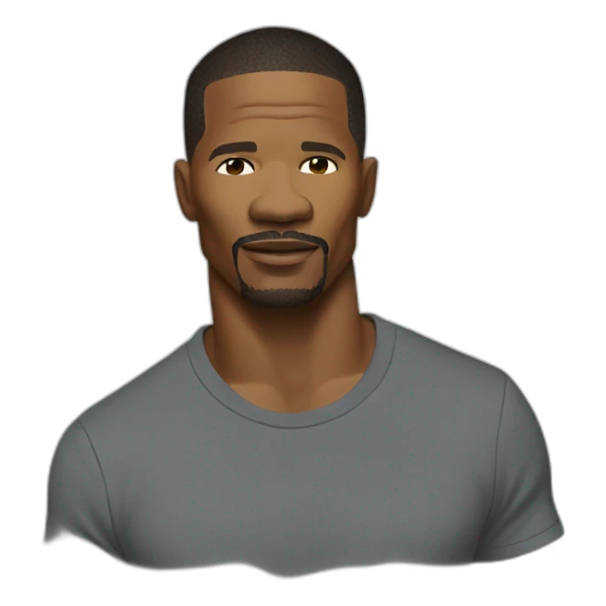 actor Jamie Foxx wearing t-shirt sticker