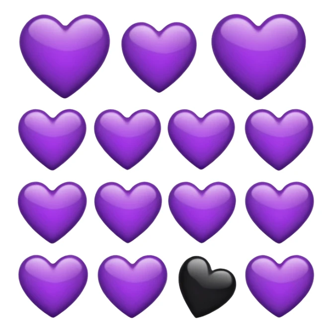 Black and purple heart emoji mix sticker