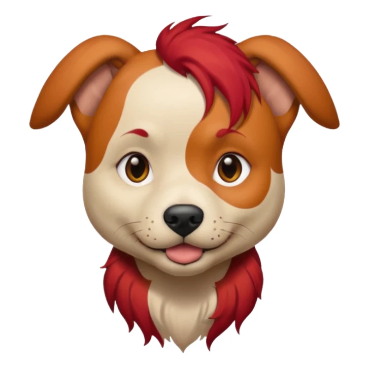 dog with tattoed face and red hair sticker