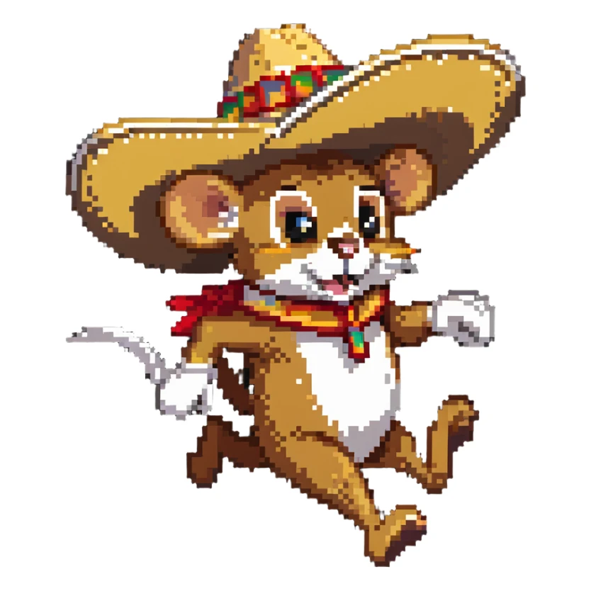 Speedy Gonzales mouse in sombrero running fast sticker