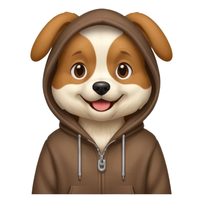 Dog wearing a hoodie sticker