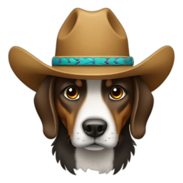 Perro con un sombrero de vaquero sticker