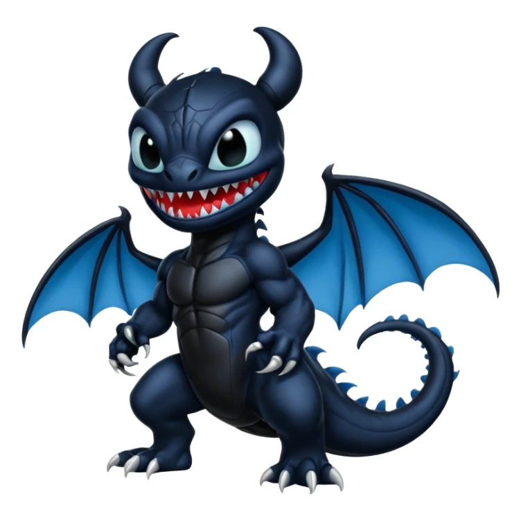 Venom-Toothless-Stitch-fusion, fu body sticker