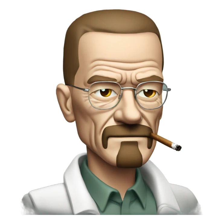 Walter white smoking with reddish eyes sticker