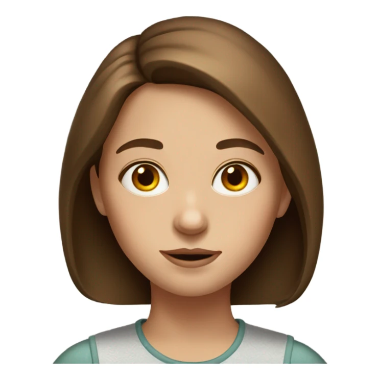 realistic portrait of brown-haired girl sticker