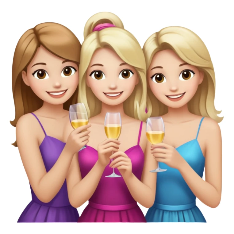 4 white girlfriends (3 blondish hair 1 brown) getting ready for a party sticker