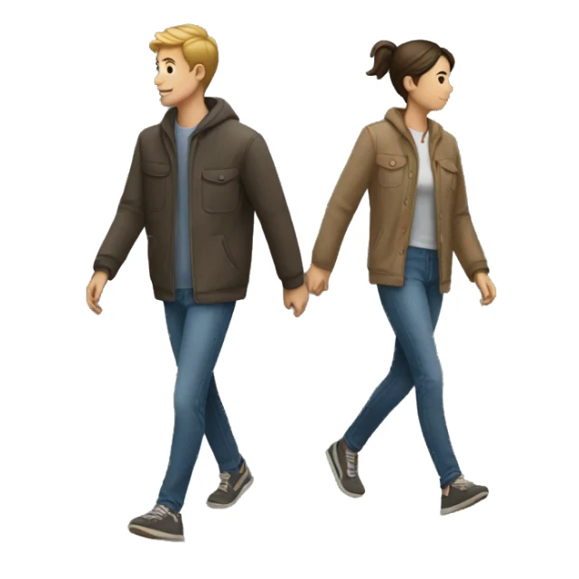 one person walking away from another person sticker