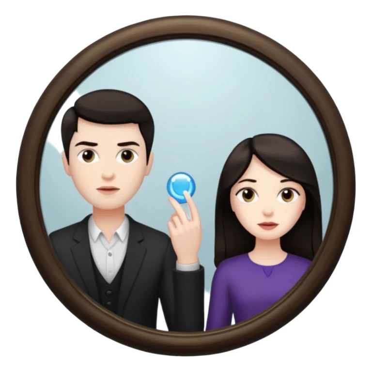 Spooky Man  in mirror behind woman sticker