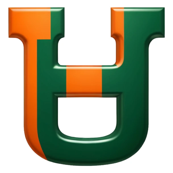 Miami Hurricanes logo just the ‘U’ clipped with no background sticker