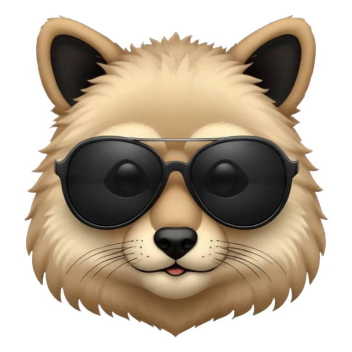 animal head and body wtih black sunglasses  sticker