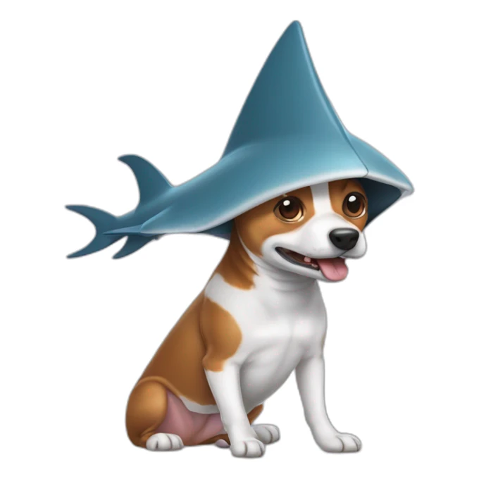 Tricolor Basenji dressed like a shark sticker