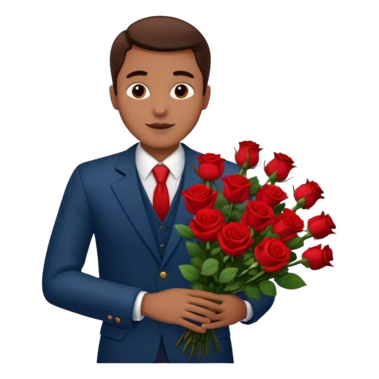 Un homme qui donne un bouquet de roses sticker