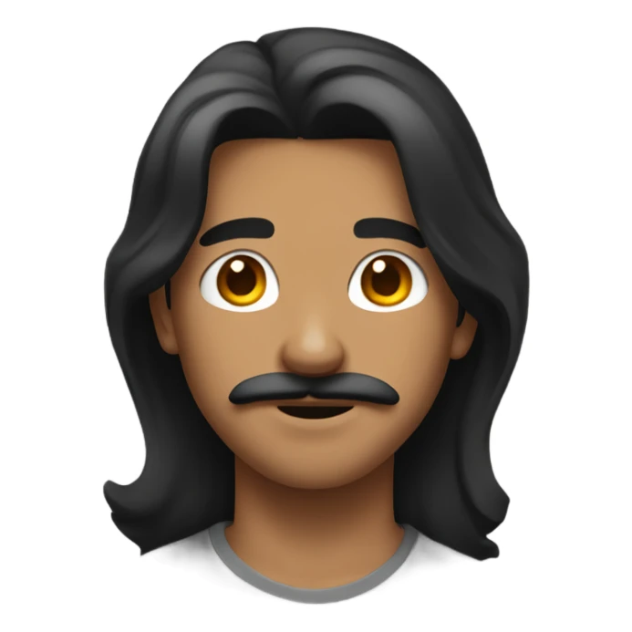 Young man Straight Black hair and mustache  sticker
