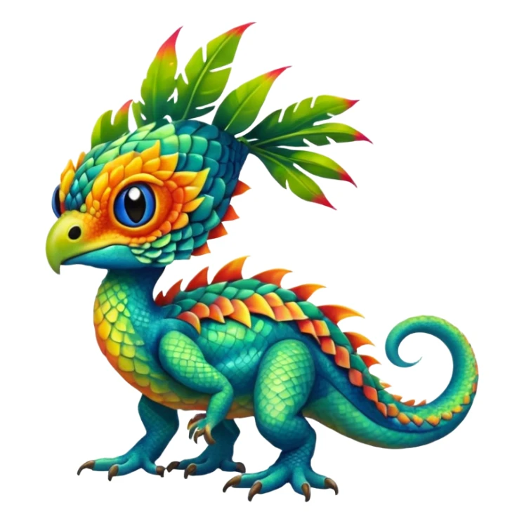 Tropical Exotic Fakémon-fantasy-creature, full body sticker