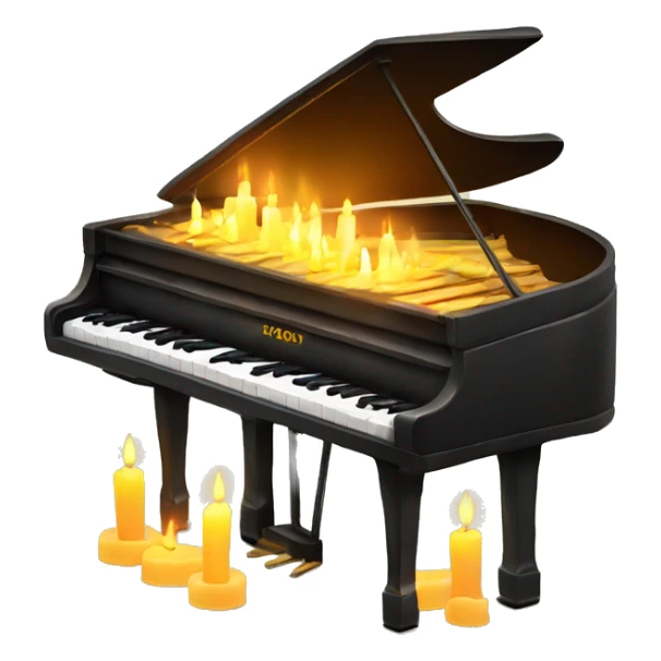 vintage piano with melted candles on top sticker