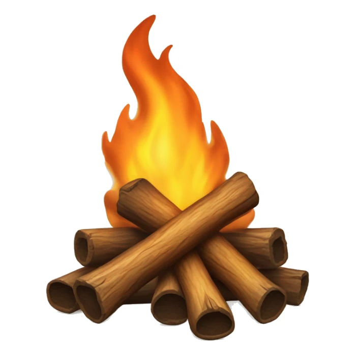 Bonfire: A small, crackling bonfire with soft flames and a hint of glowing embers. sticker