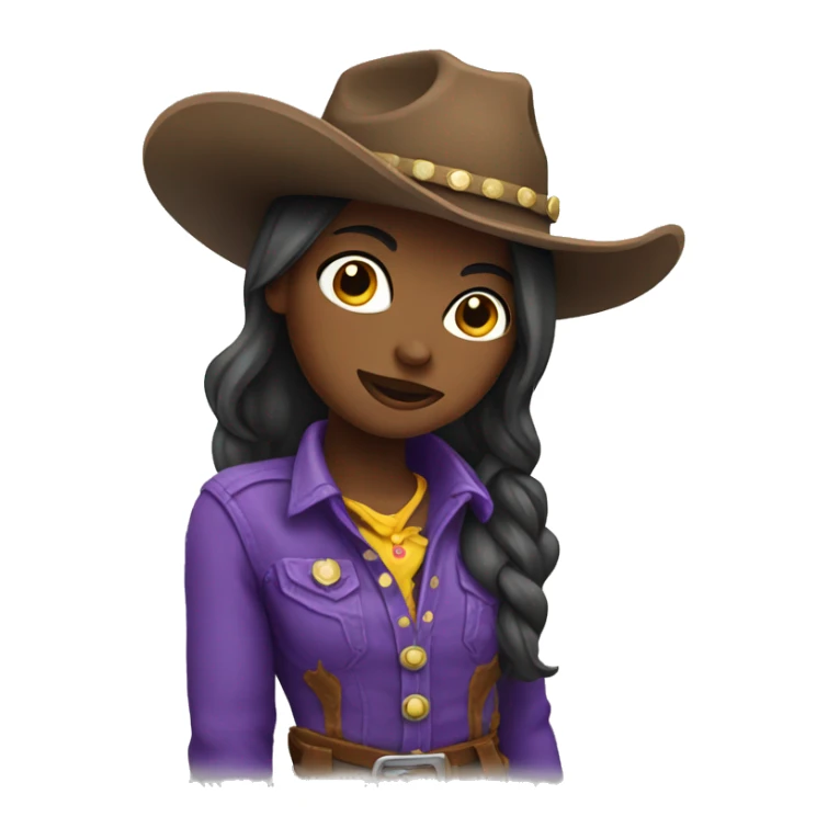 Cowboy girl in purple  sticker