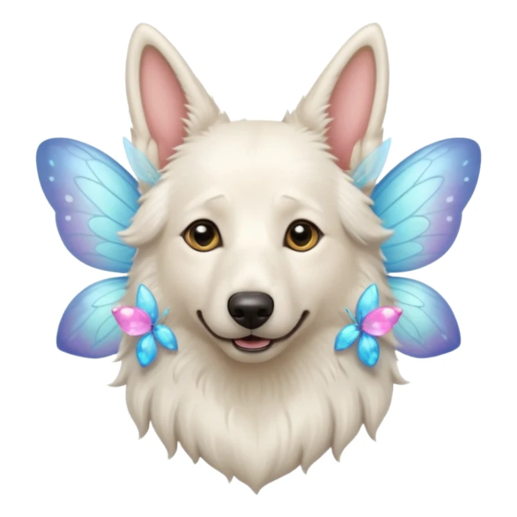 White belgian Shepard feels a fairy sticker