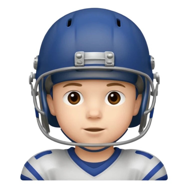 child with football helmet sticker