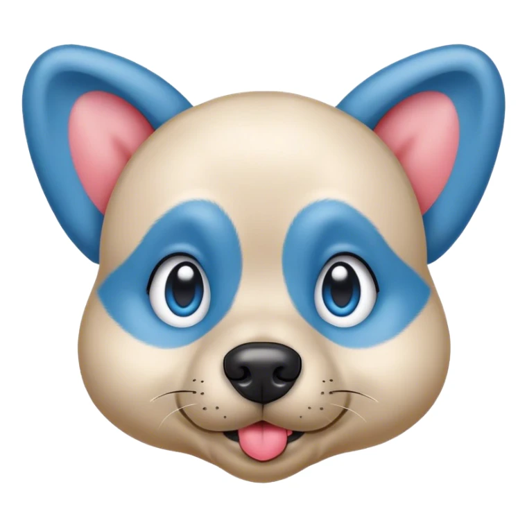 Un chien bleu avec des coeurs dans les yeux sticker