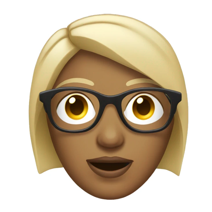 Mujer con gafas, gafas tectangulares, con coleta, morena sticker
