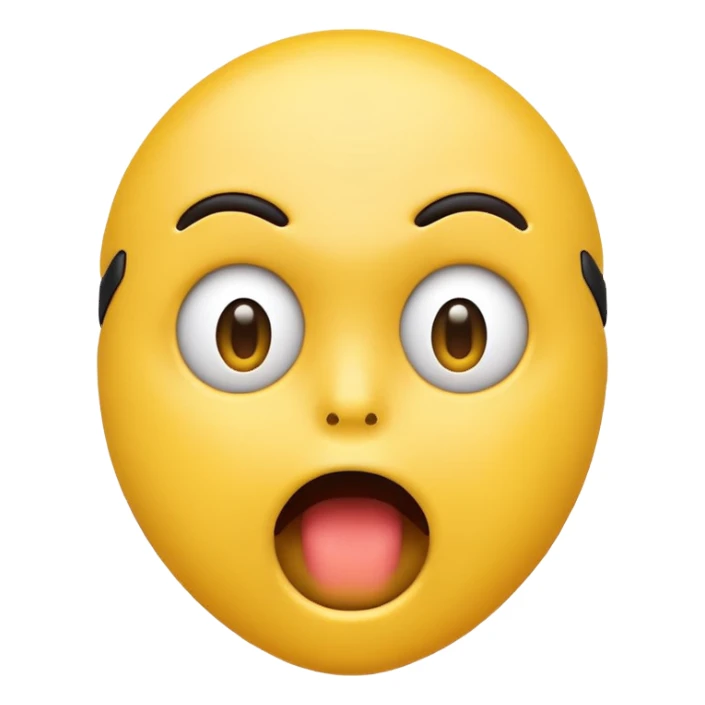 the shocked emoji but with the idgaf mouth sticker