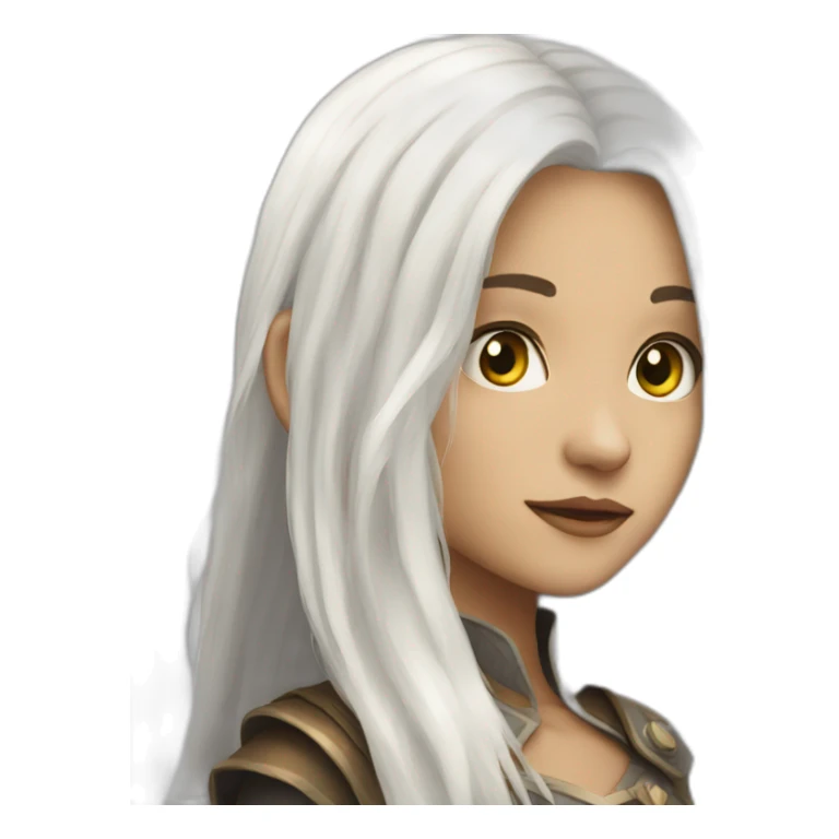 rpg girl with long white hair sticker