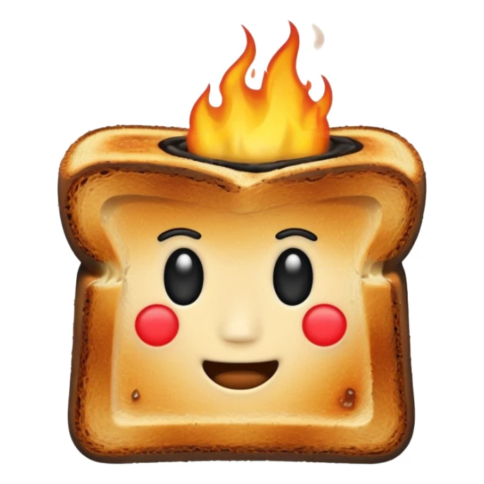 a piece of burning toast sticker