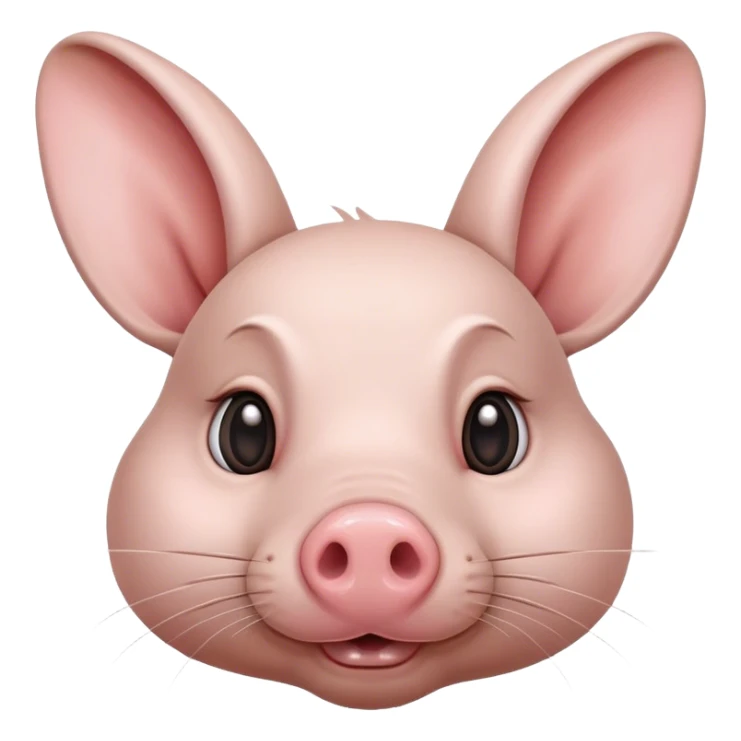 generame un conejo con nariz de cerdo por favor sticker