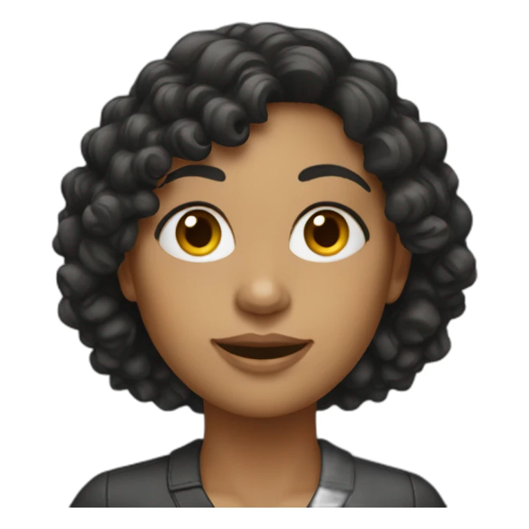 marketing woman with dark curly hair sticker