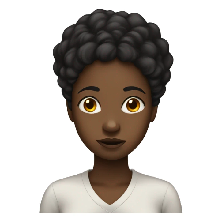 black girl with blank emotion  sticker