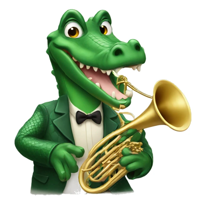 Alligator with French horn sticker