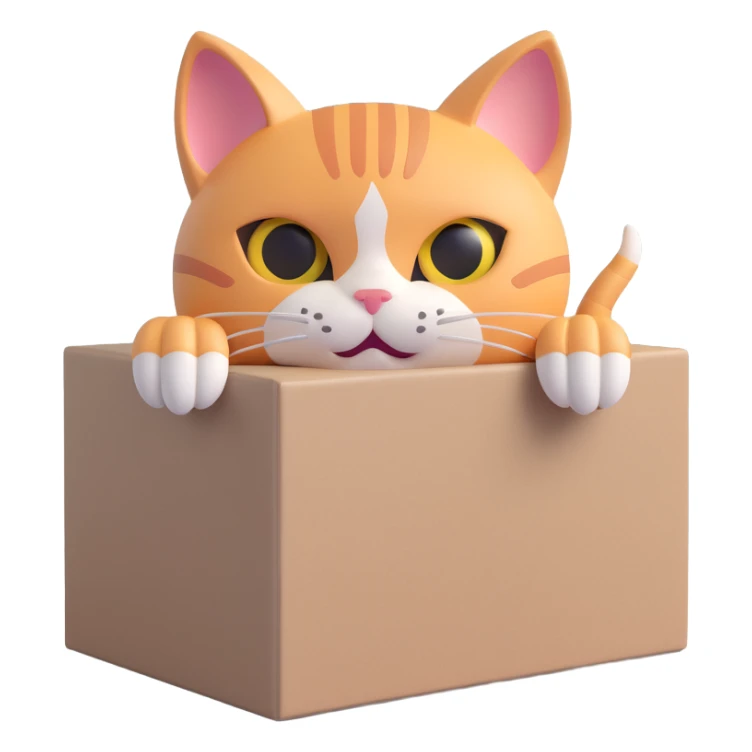 a cat hiding with just its ears poking out from behind an object, the rest concealed sticker