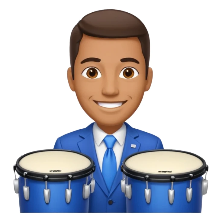 Blue presidential candidate with blue drums in front of him sticker