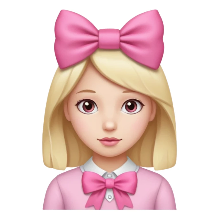 A girl with a Pink bow sticker