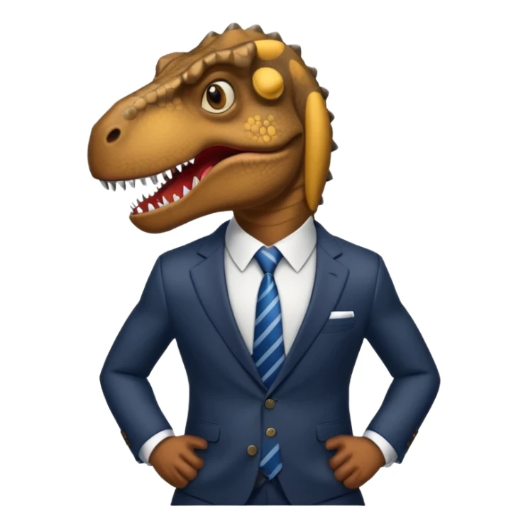 trex in business suit sticker