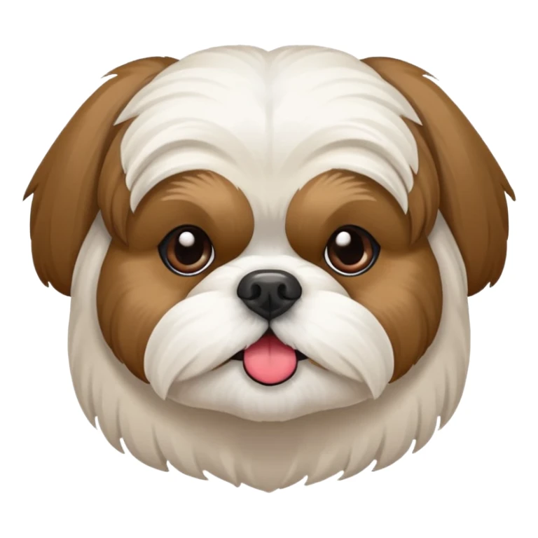 Shihtzu dtehen braun-weiss in einem Herz sticker