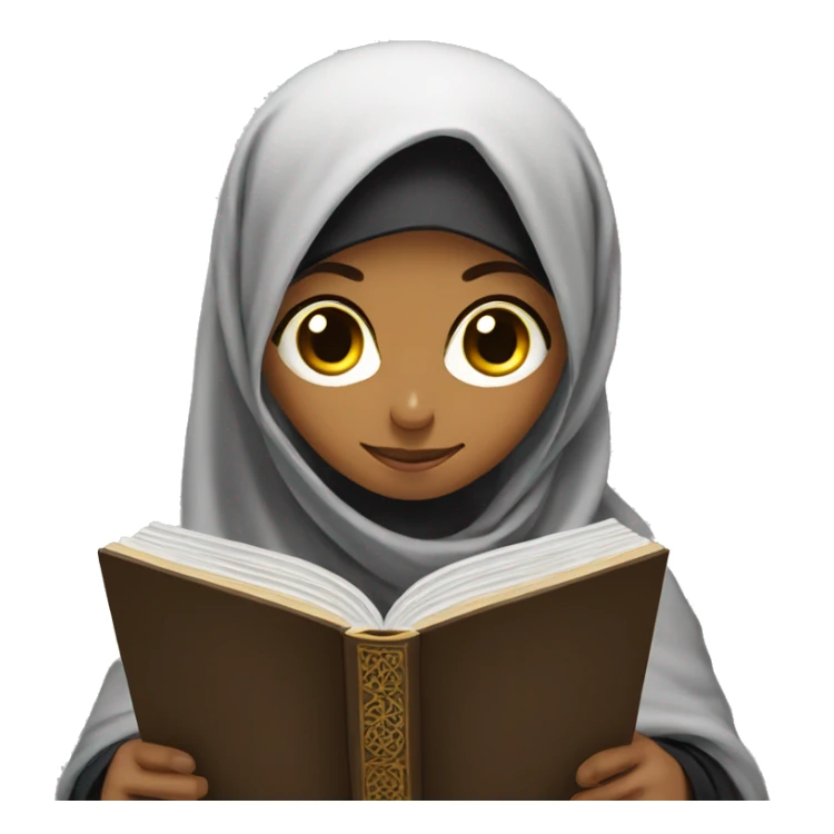 Niqabi reading Quran sticker