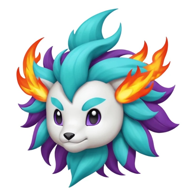 Rappidash pokemon white teal purple sticker