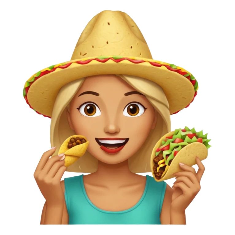 woman eating taco  sticker