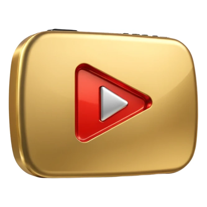 gold youtube play button sticker
