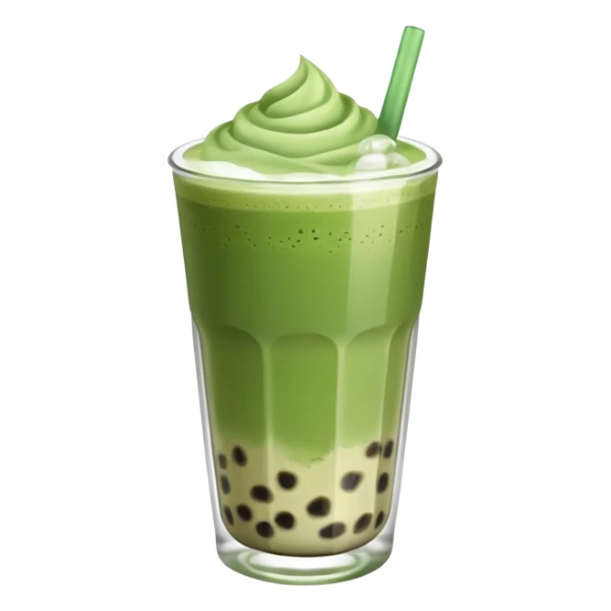 matcha latte with boba and ice without sticks and add a lil coffee  sticker