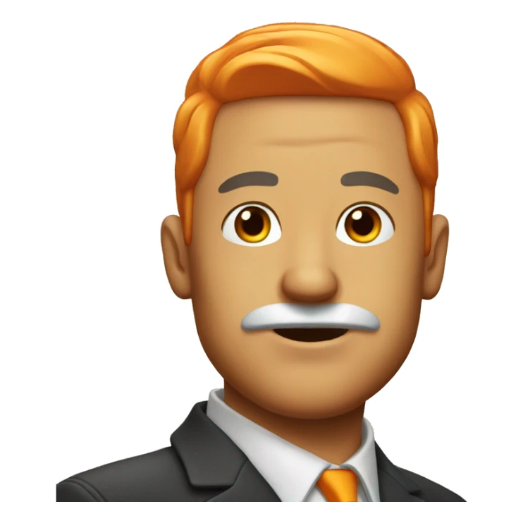 man with orange mustache and orange hair sticker
