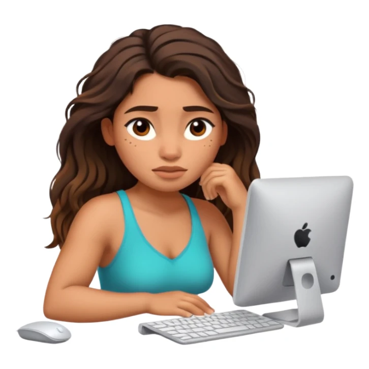 disney moana working with pc very tired sticker