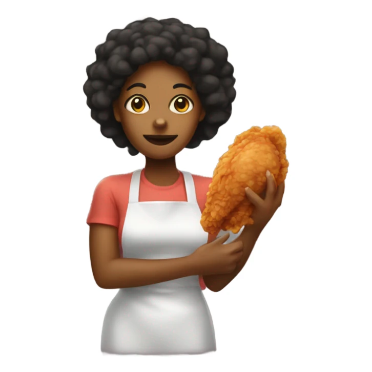 blk woman holding fried chicken sticker